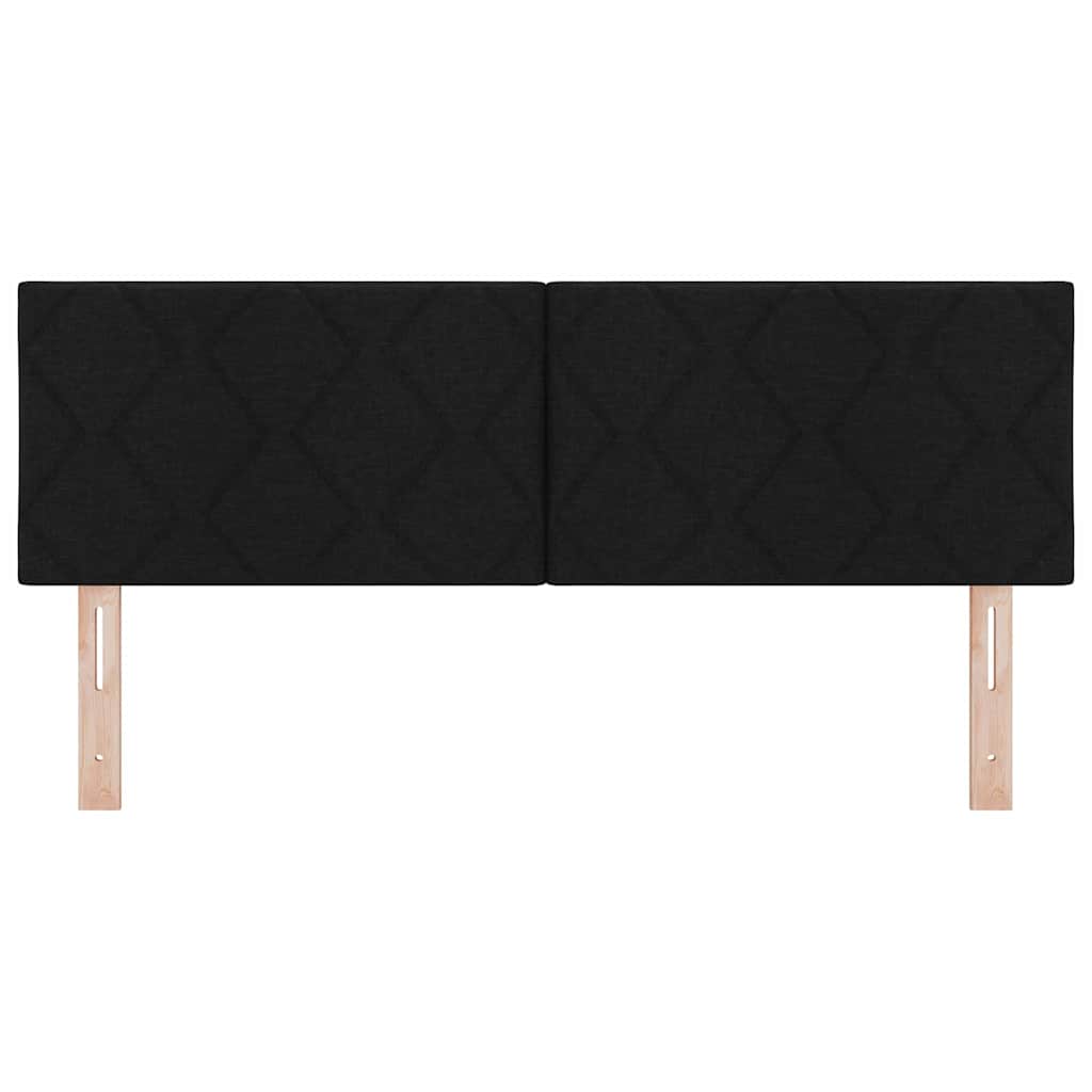 LED Kopfteil Schwarz 144 cm Stoff