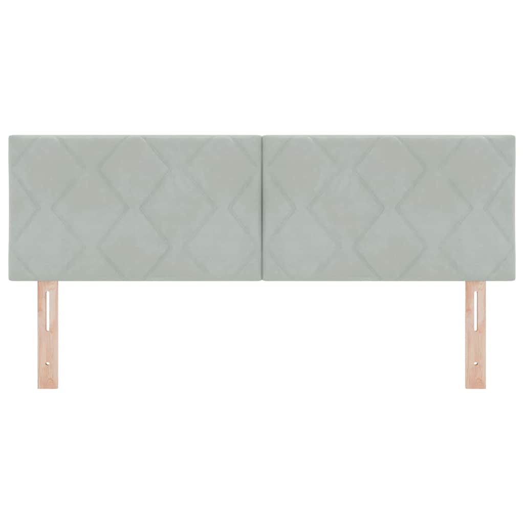LED Kopfteil Hellgrau 144 cm Samt