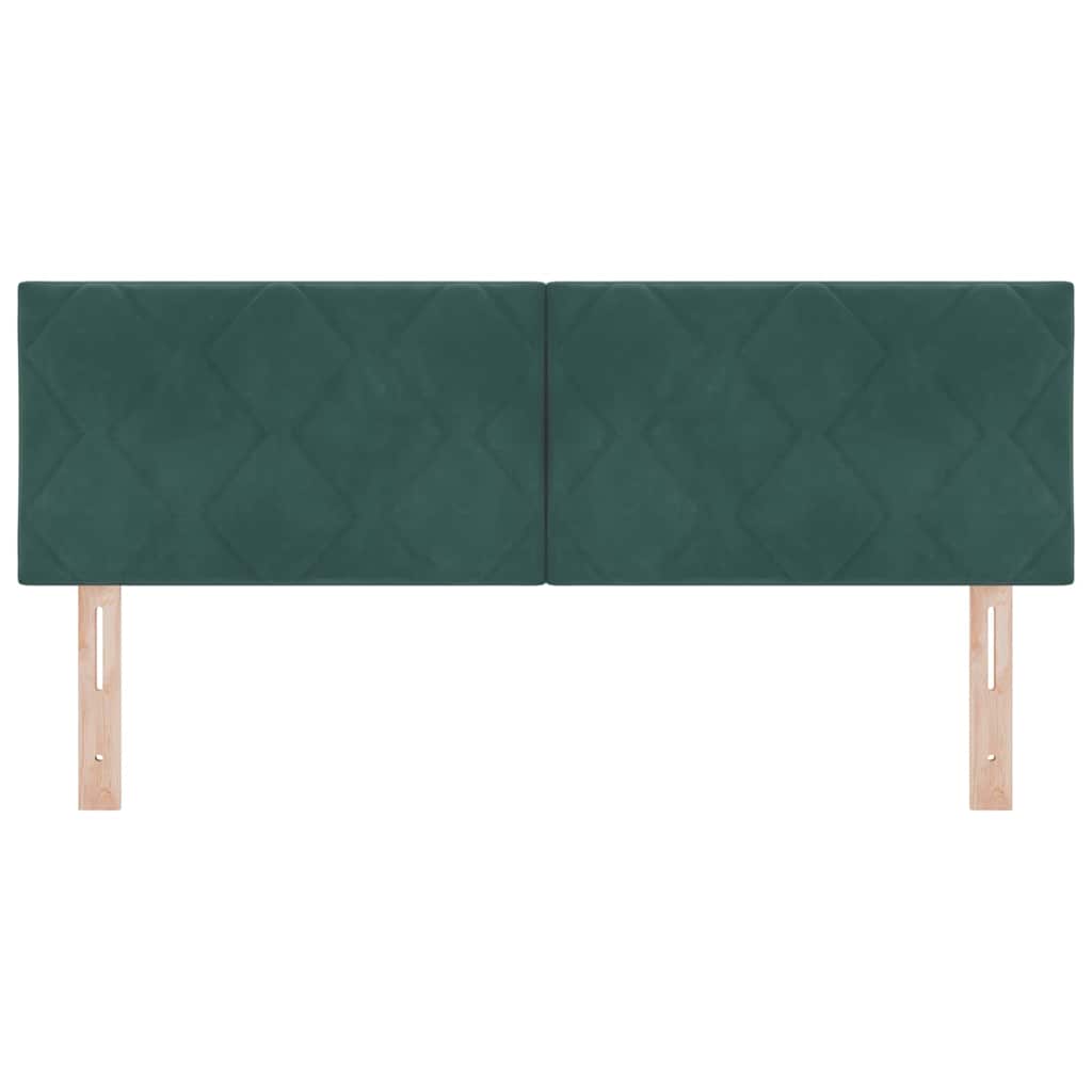 LED Kopfteil Dunkelgrün 144 cm Samt
