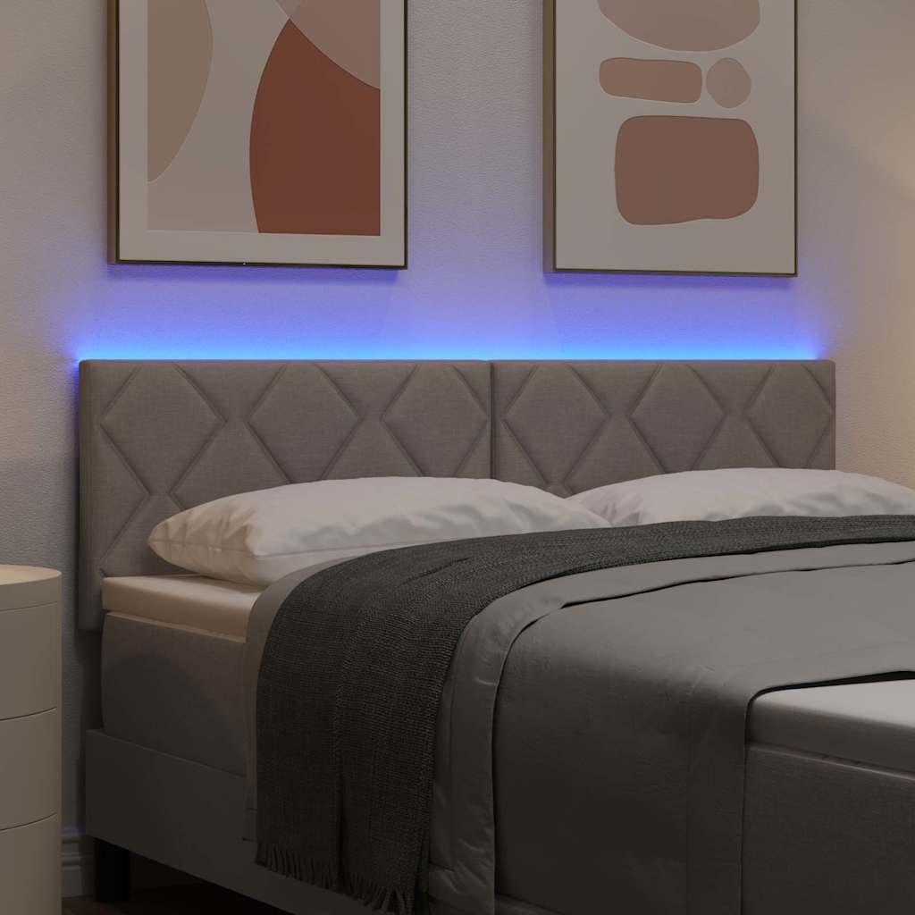 LED Kopfteil Taupe Stoff