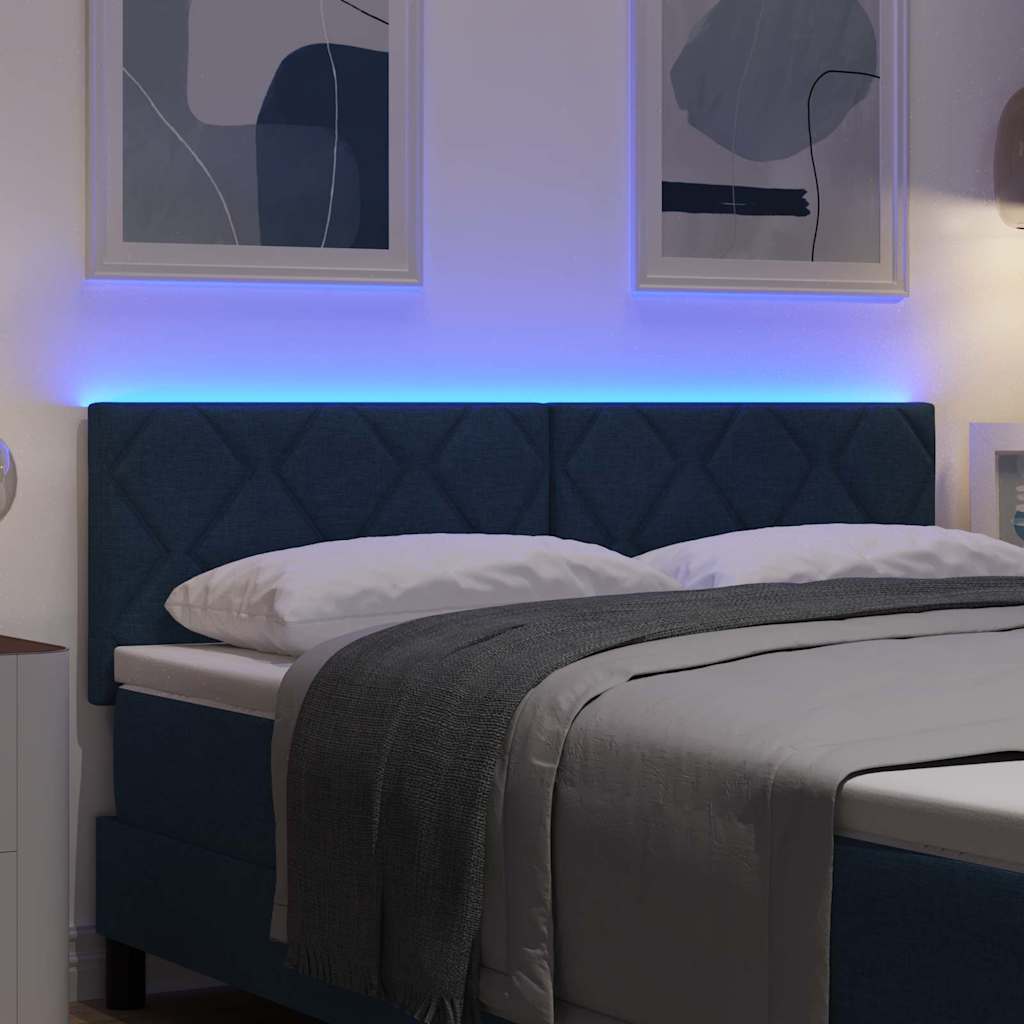 LED Kopfteil Blau 160 cm Stoff