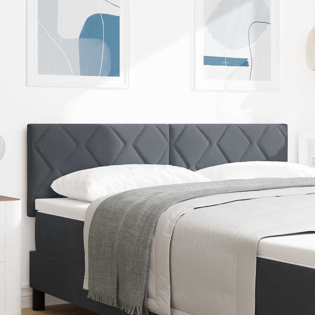 LED Kopfteil Dunkelgrau 160 cm Samt