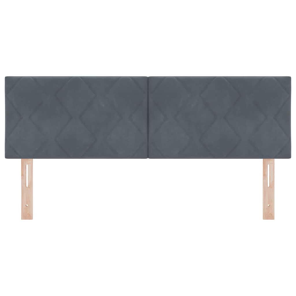 LED Kopfteil Dunkelgrau 160 cm Samt
