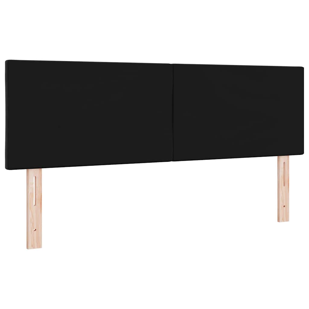 LED Kopfteil Schwarz 160 cm Samt