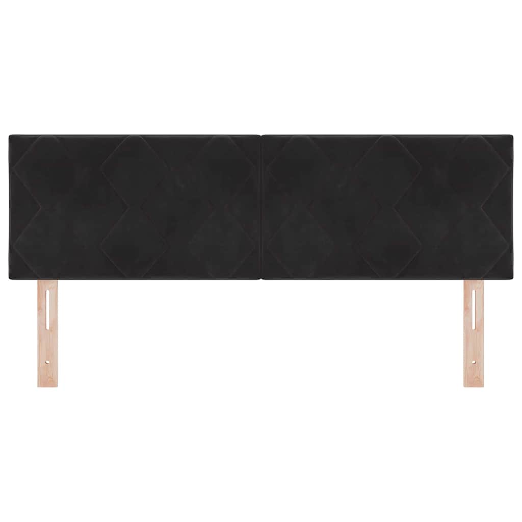 LED Kopfteil Schwarz 160 cm Samt