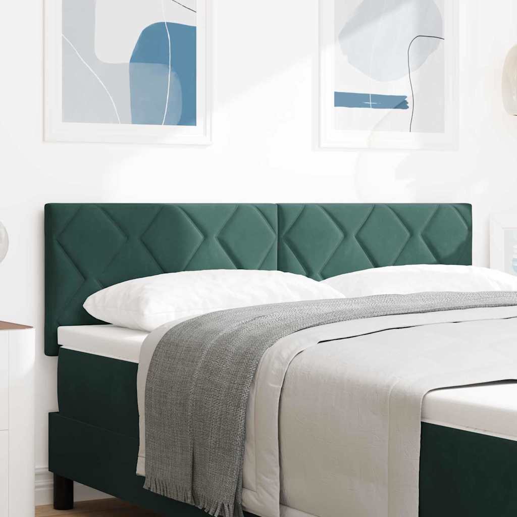 LED Kopfteil Dunkelgrün 160 cm Samt