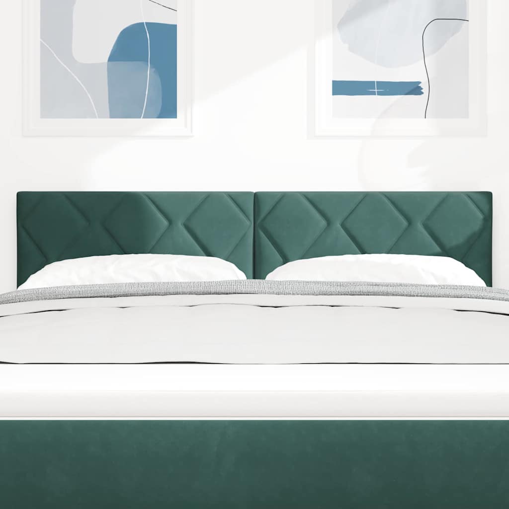 LED Kopfteil Dunkelgrün 160 cm Samt