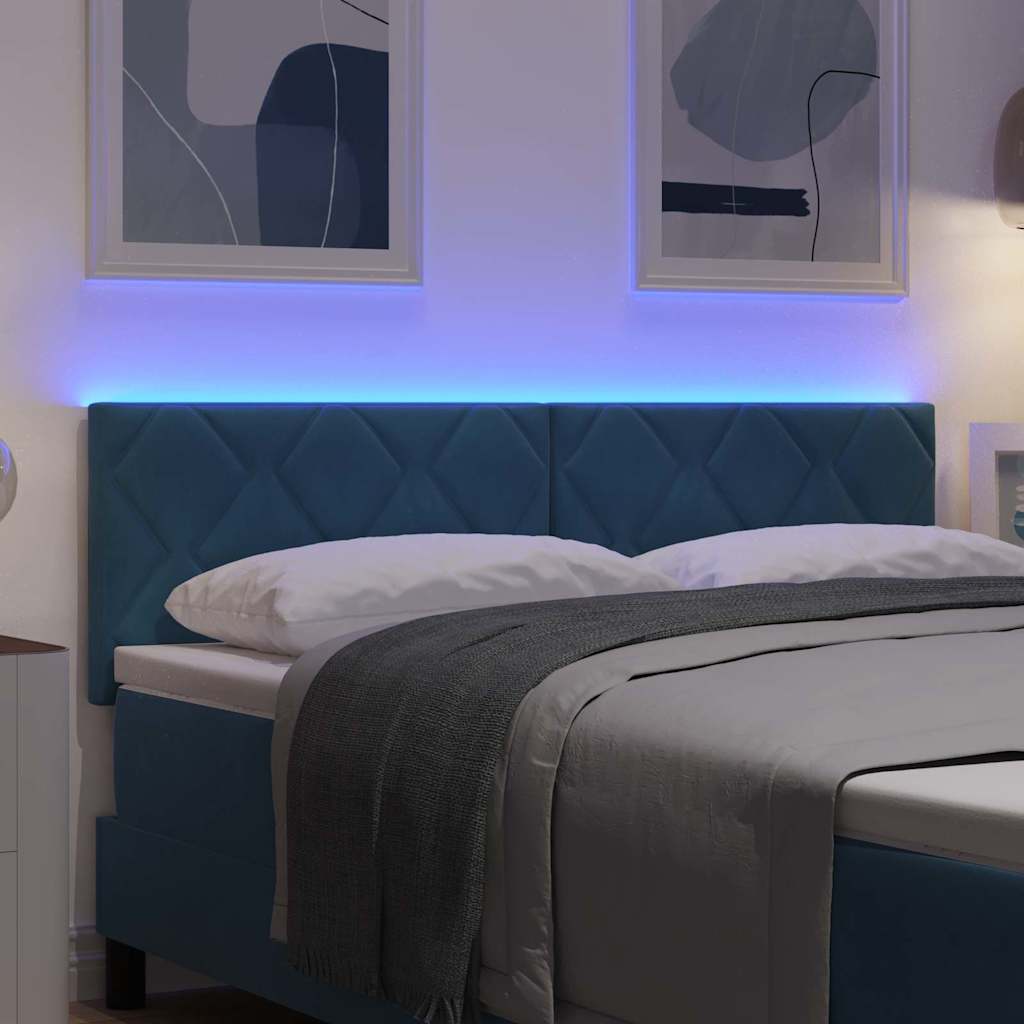 LED Kopfteil Dunkelblau 160 cm Samt