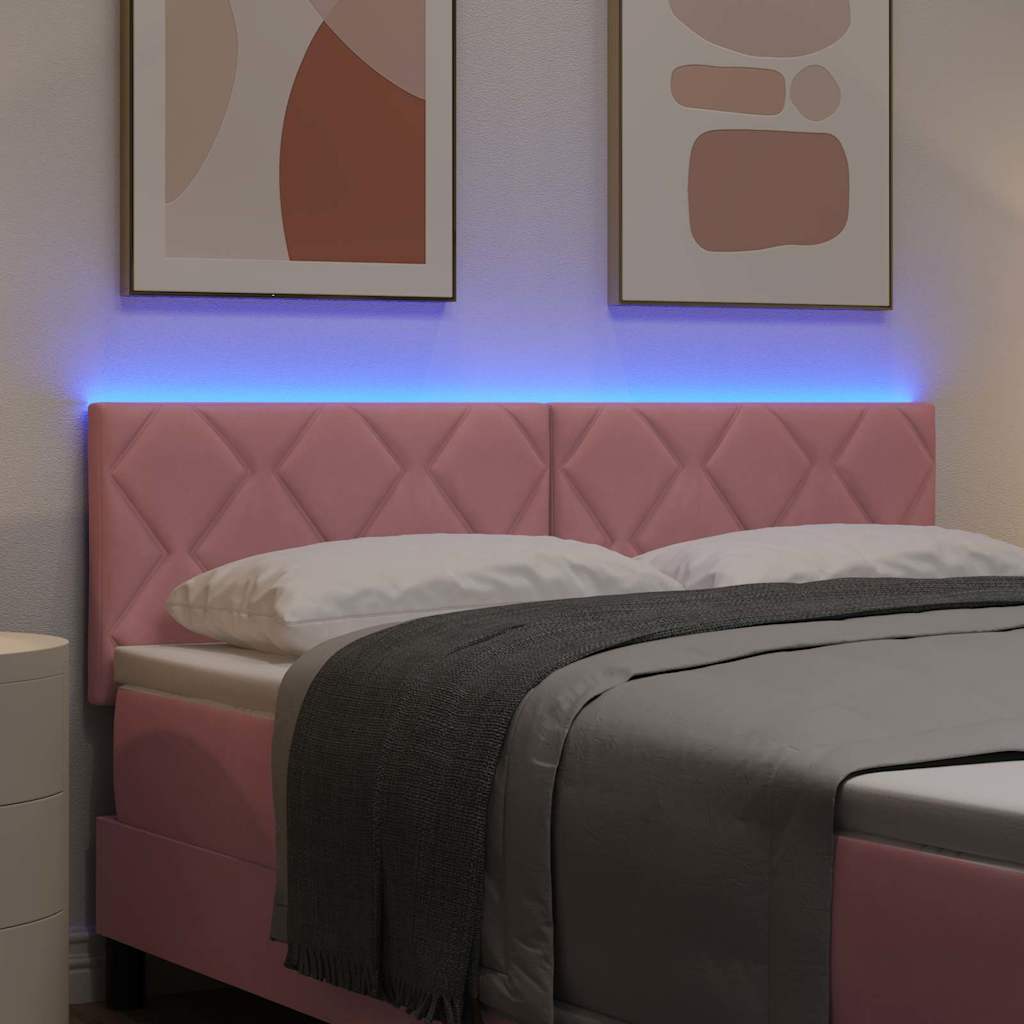 LED Kopfteil Rosa 160 cm Samt