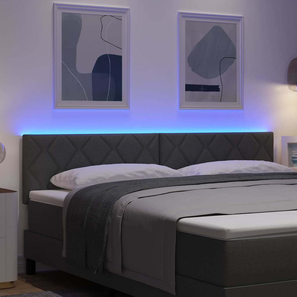 LED Kopfteil Grau 180 cm Stoff