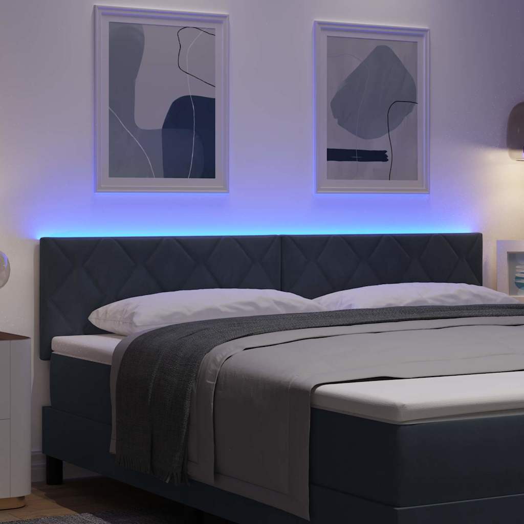 LED Kopfteil Dunkelgrau 180 cm Samt