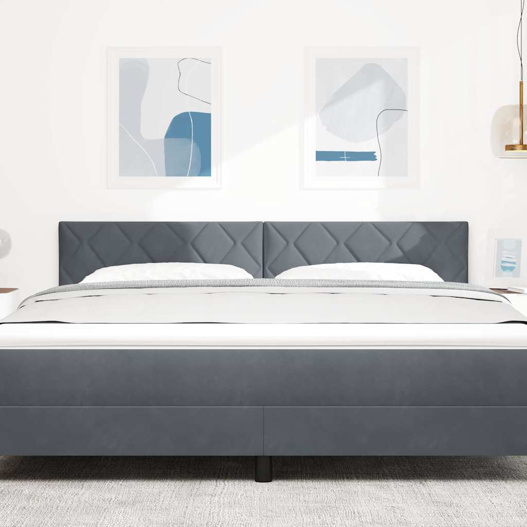 LED Kopfteil Dunkelgrau 180 cm Samt