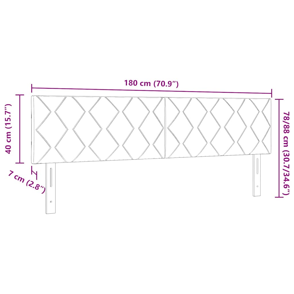 LED Kopfteil Dunkelgrau 180 cm Samt