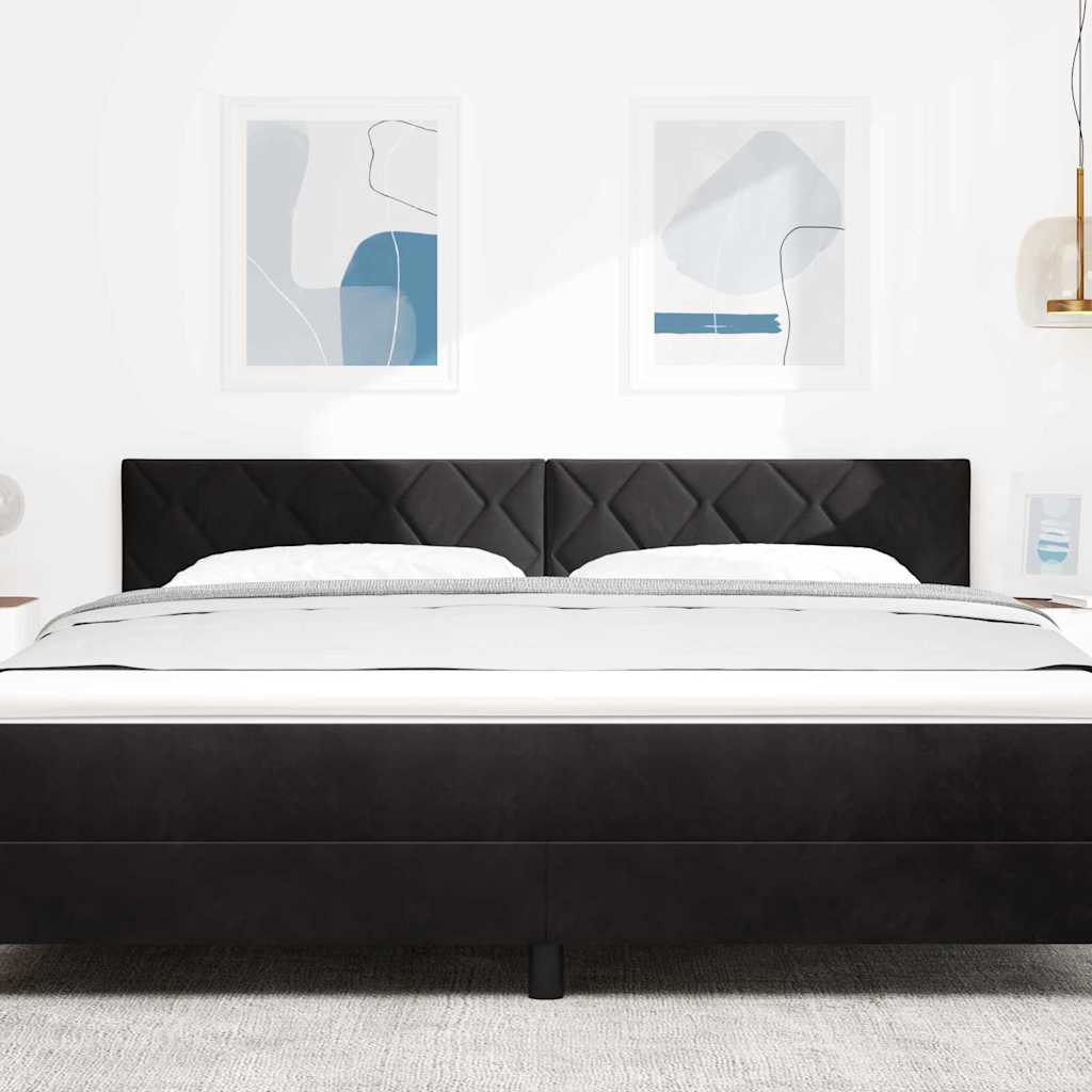 LED Kopfteil Schwarz 180 cm Samt