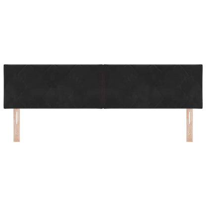 LED Kopfteil Schwarz 180 cm Samt