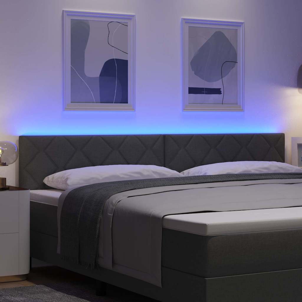 LED Kopfteil Grau 200 cm Stoff