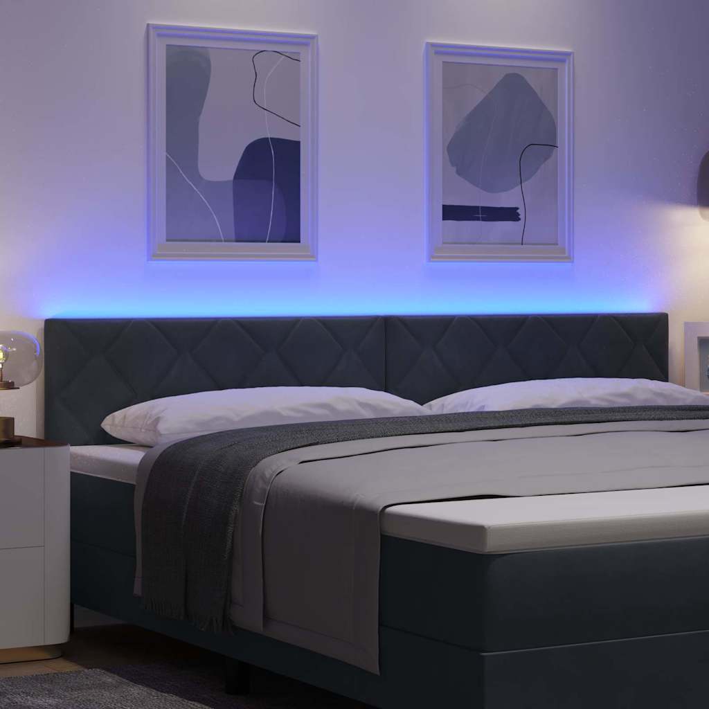 LED Kopfteil Dunkelgrau 200 cm Samt
