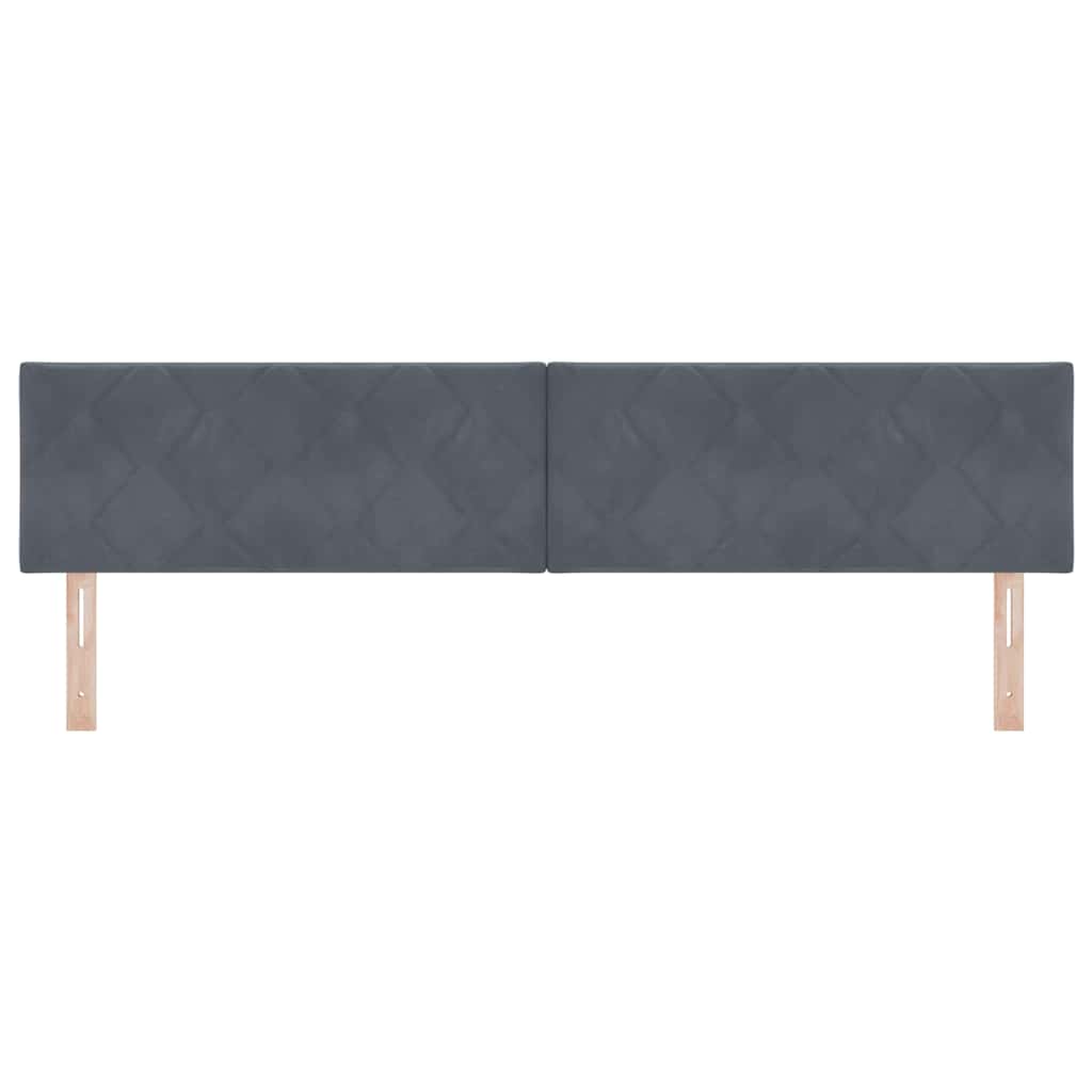 LED Kopfteil Dunkelgrau 200 cm Samt