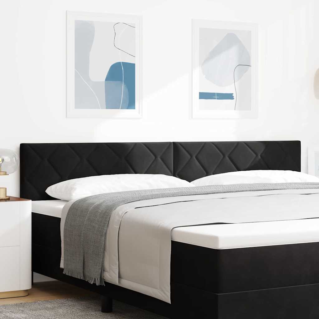LED Kopfteil Schwarz 200 cm Samt