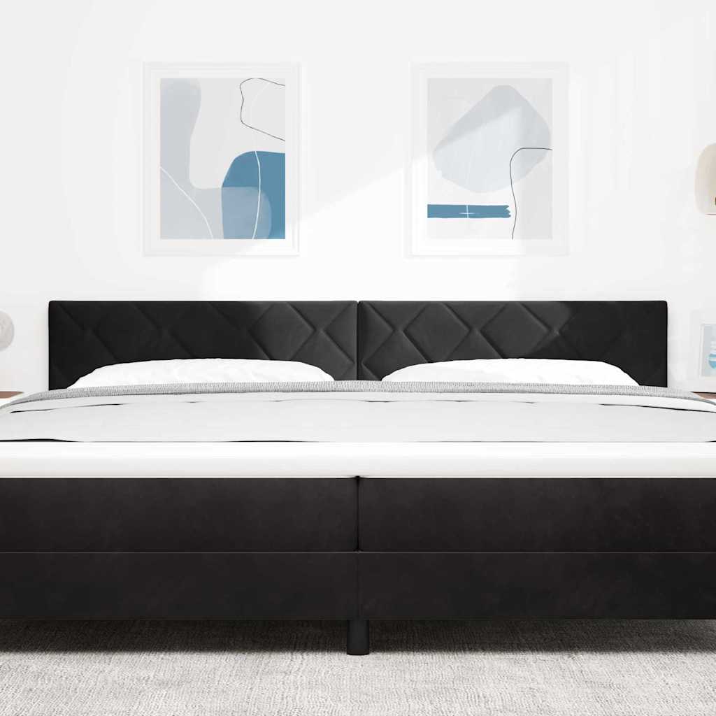 LED Kopfteil Schwarz 200 cm Samt