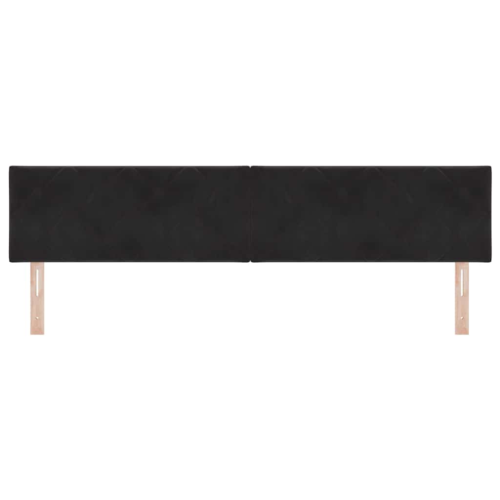 LED Kopfteil Schwarz 200 cm Samt