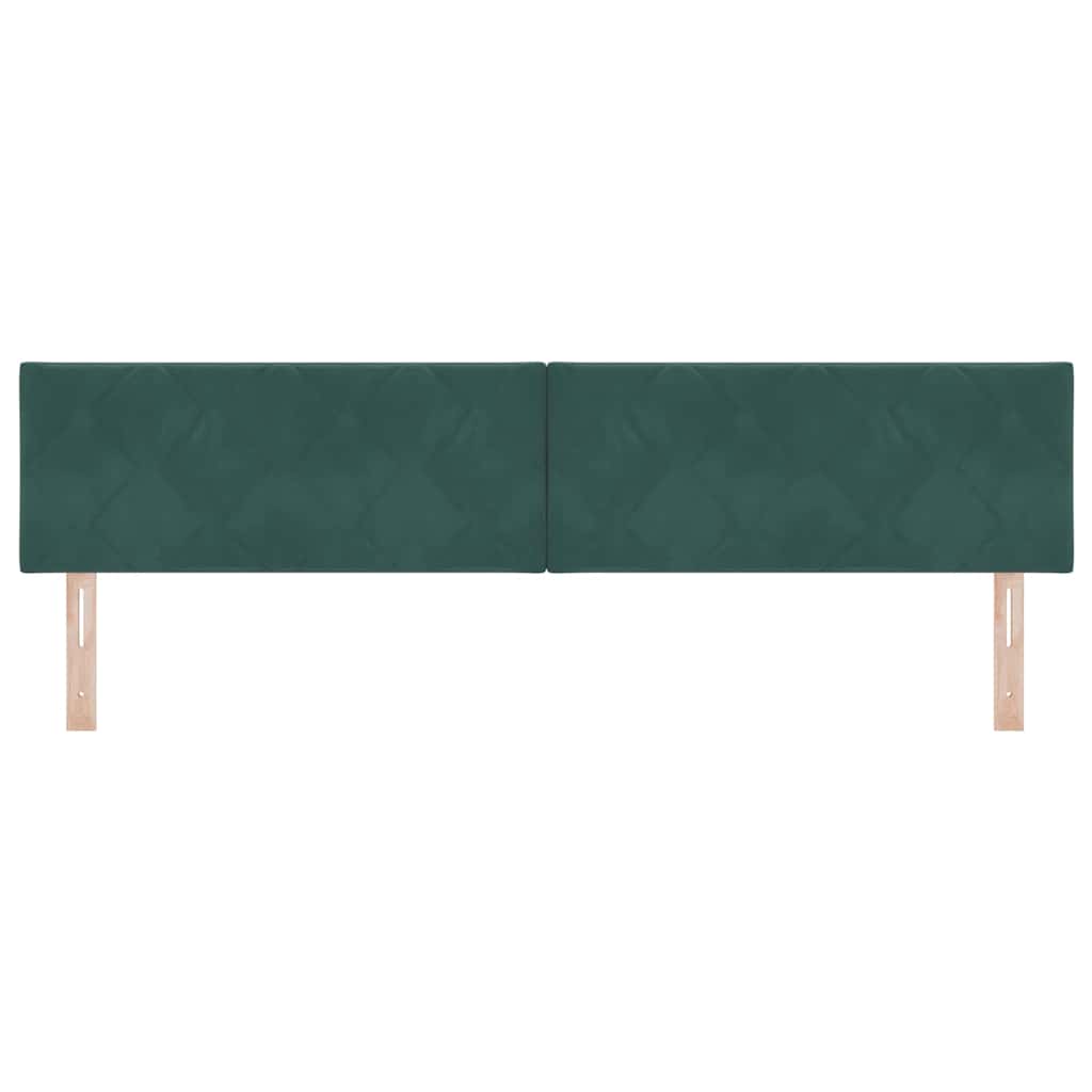 LED Kopfteil Dunkelgrün 200 cm Samt