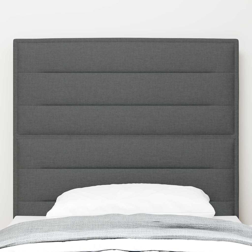 LED Kopfteil mit LED-Lichtleisten Dunkelgrau 80 cm Stoff