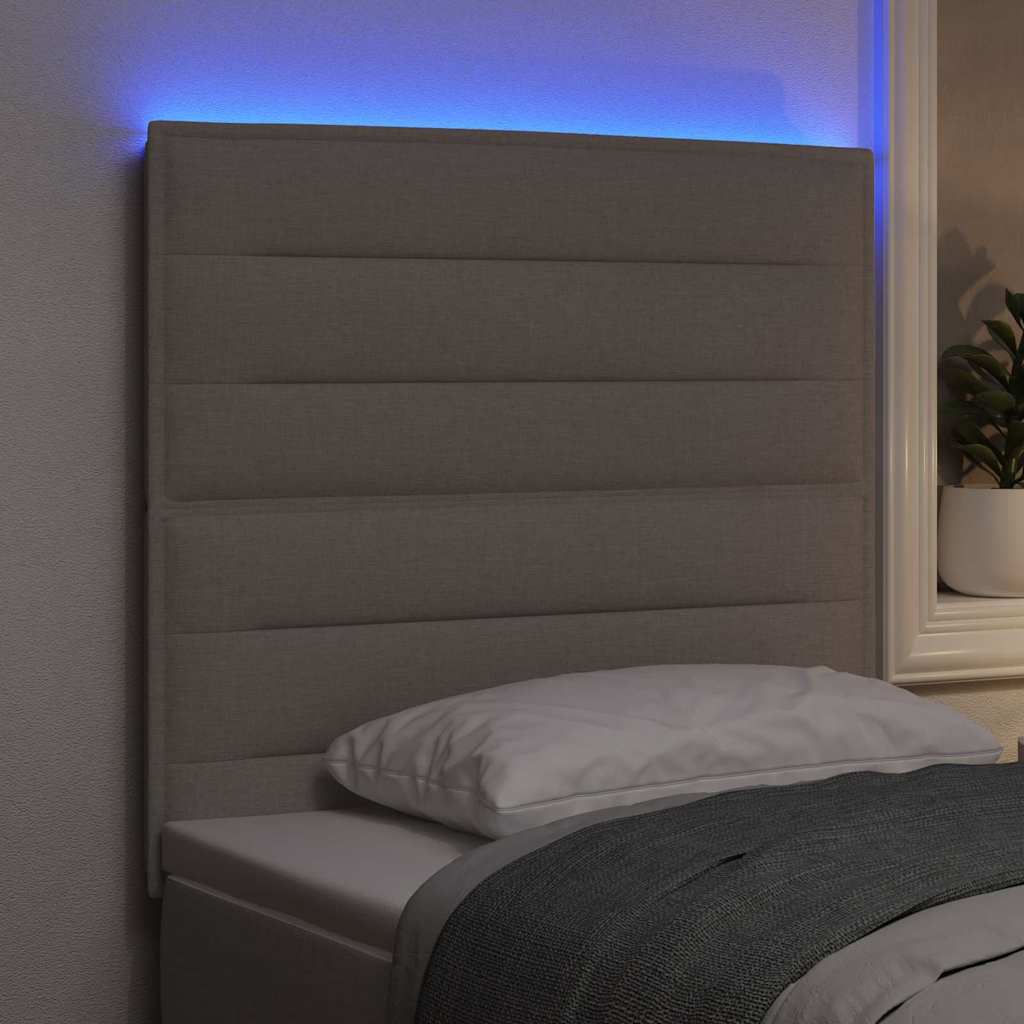 LED Kopfteil Taupe Stoff