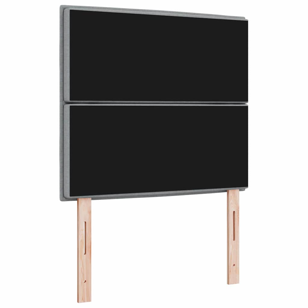 LED Kopfteil mit LED-Lichtleisten Hellgrau 90 cm Stoff