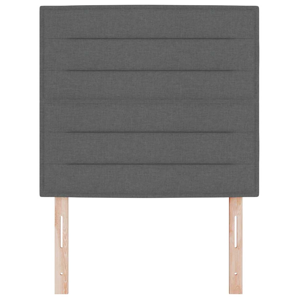 LED Kopfteil mit LED-Lichtleisten Dunkelgrau 90 cm Stoff