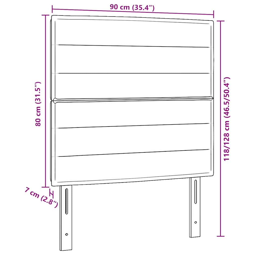 LED Kopfteil mit LED-Lichtleisten Schwarz 90 cm Stoff