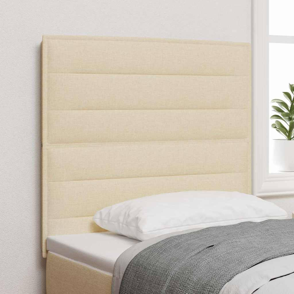 LED Kopfteil mit LED-Lichtleisten Creme 90 cm Stoff