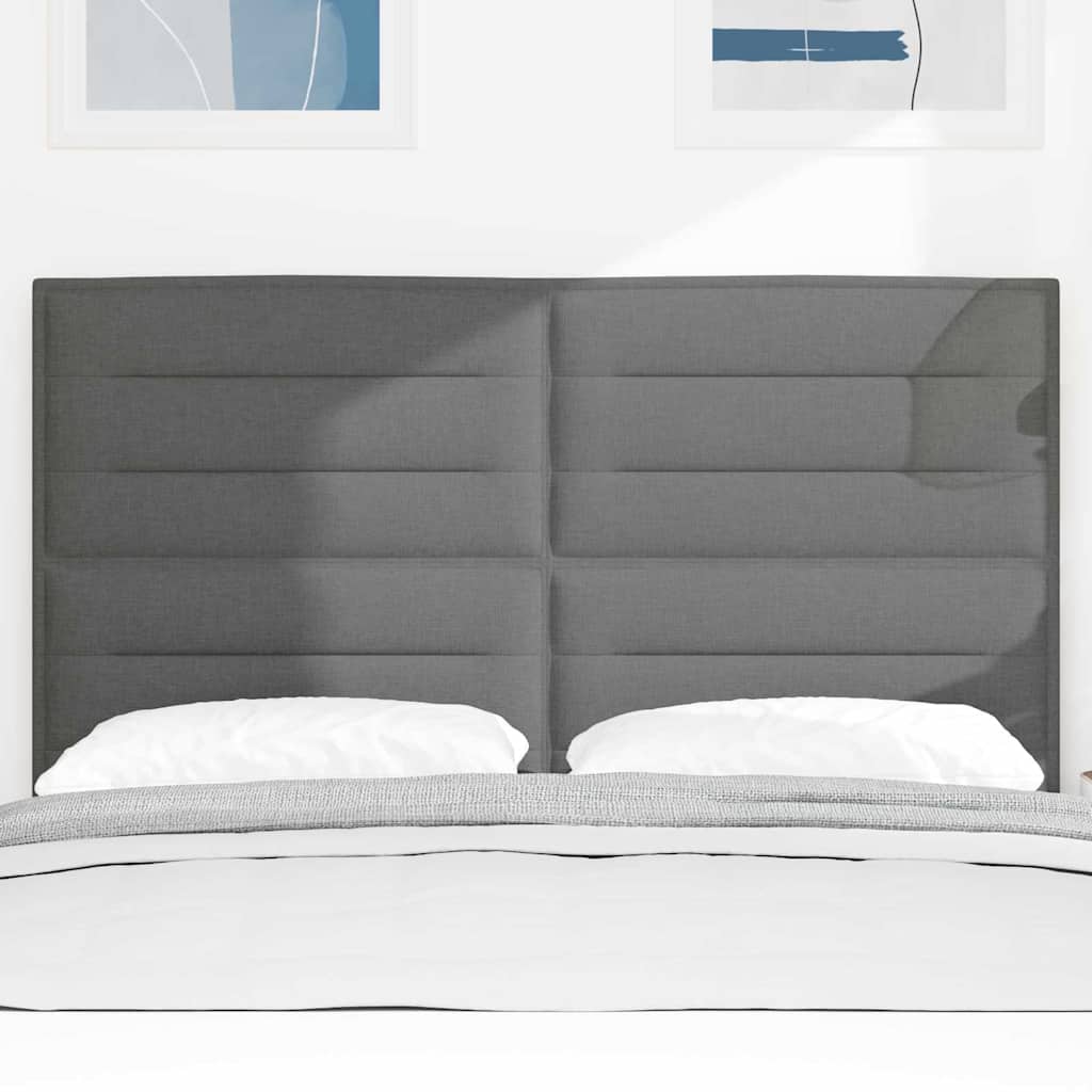 LED Kopfteil mit LED-Lichtleisten Dunkelgrau 144 cm Stoff