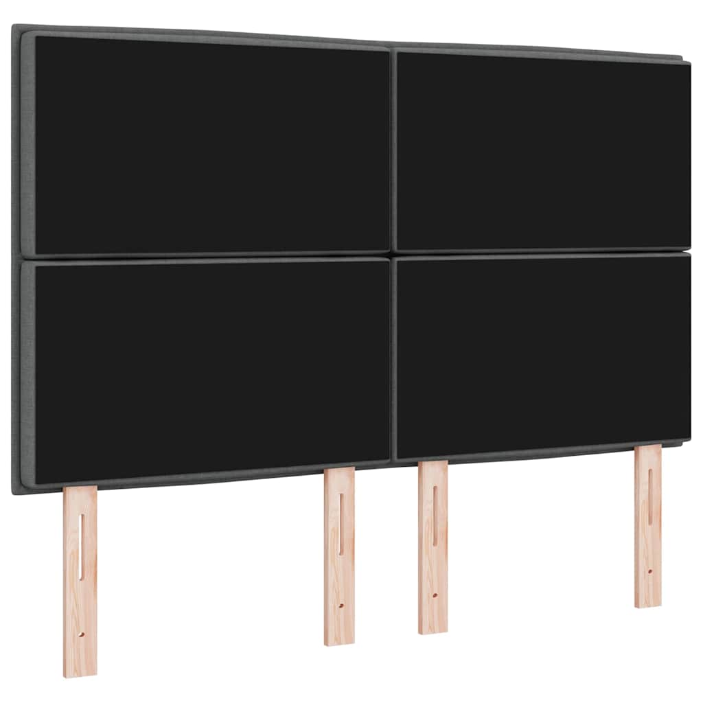 LED Kopfteil mit LED-Lichtleisten Dunkelgrau 144 cm Stoff