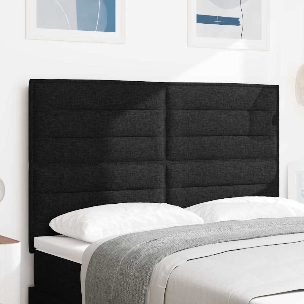 LED Kopfteil mit LED-Lichtleisten Schwarz 144 cm Stoff