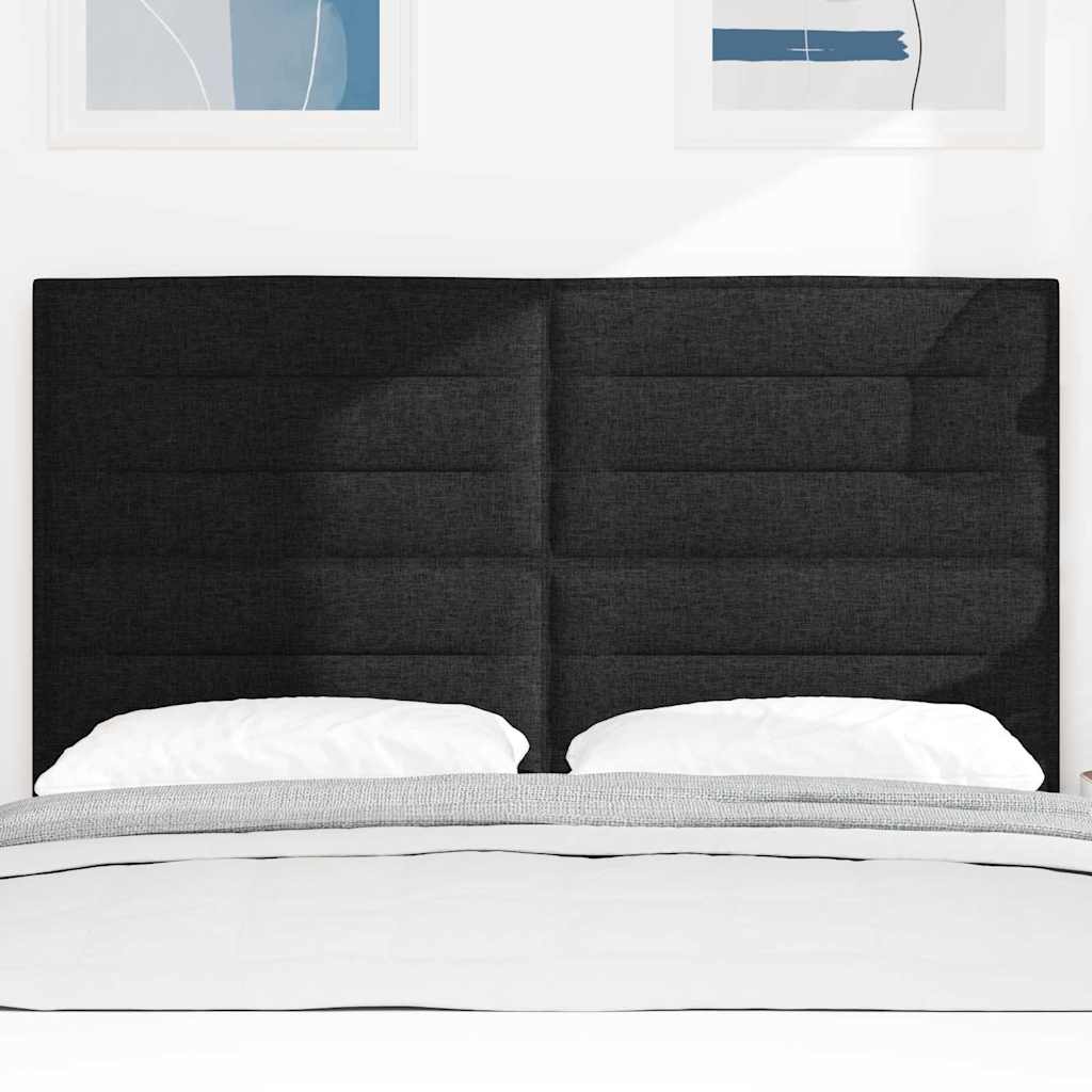 LED Kopfteil mit LED-Lichtleisten Schwarz 144 cm Stoff