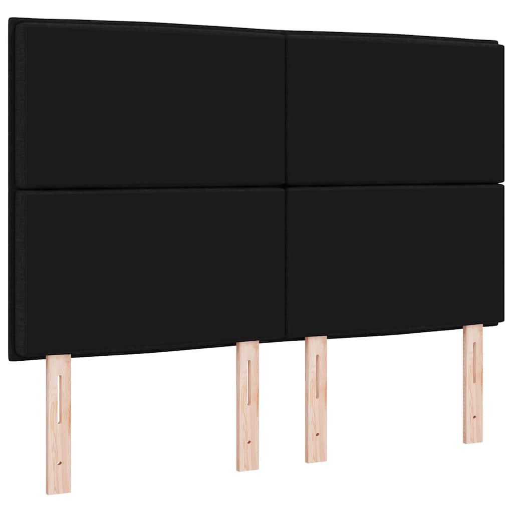 LED Kopfteil mit LED-Lichtleisten Schwarz 144 cm Stoff