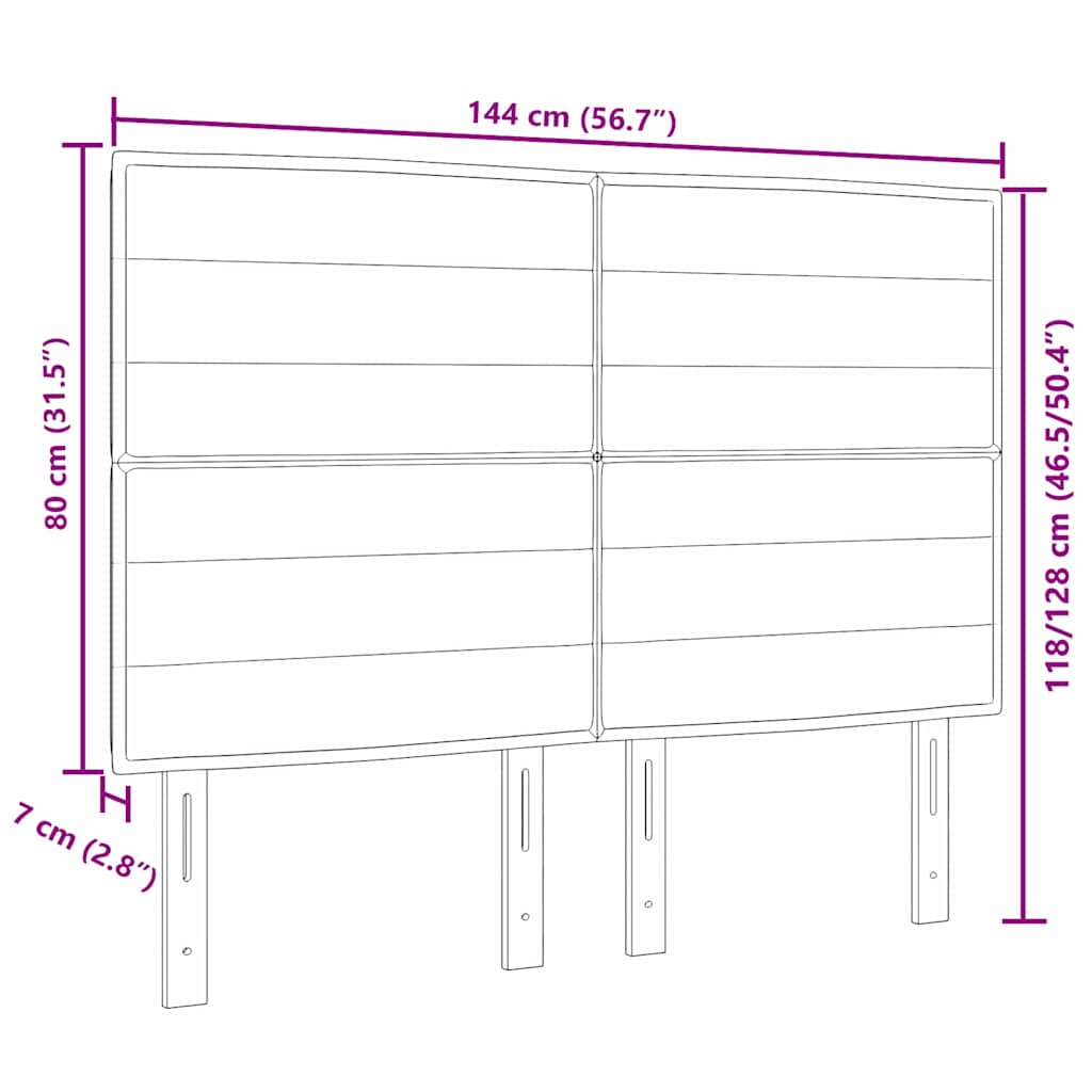 LED Kopfteil mit LED-Lichtleisten Schwarz 144 cm Stoff