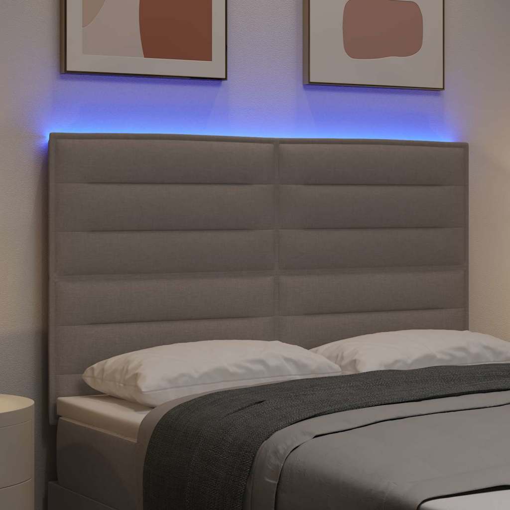 LED Kopfteil Taupe Stoff