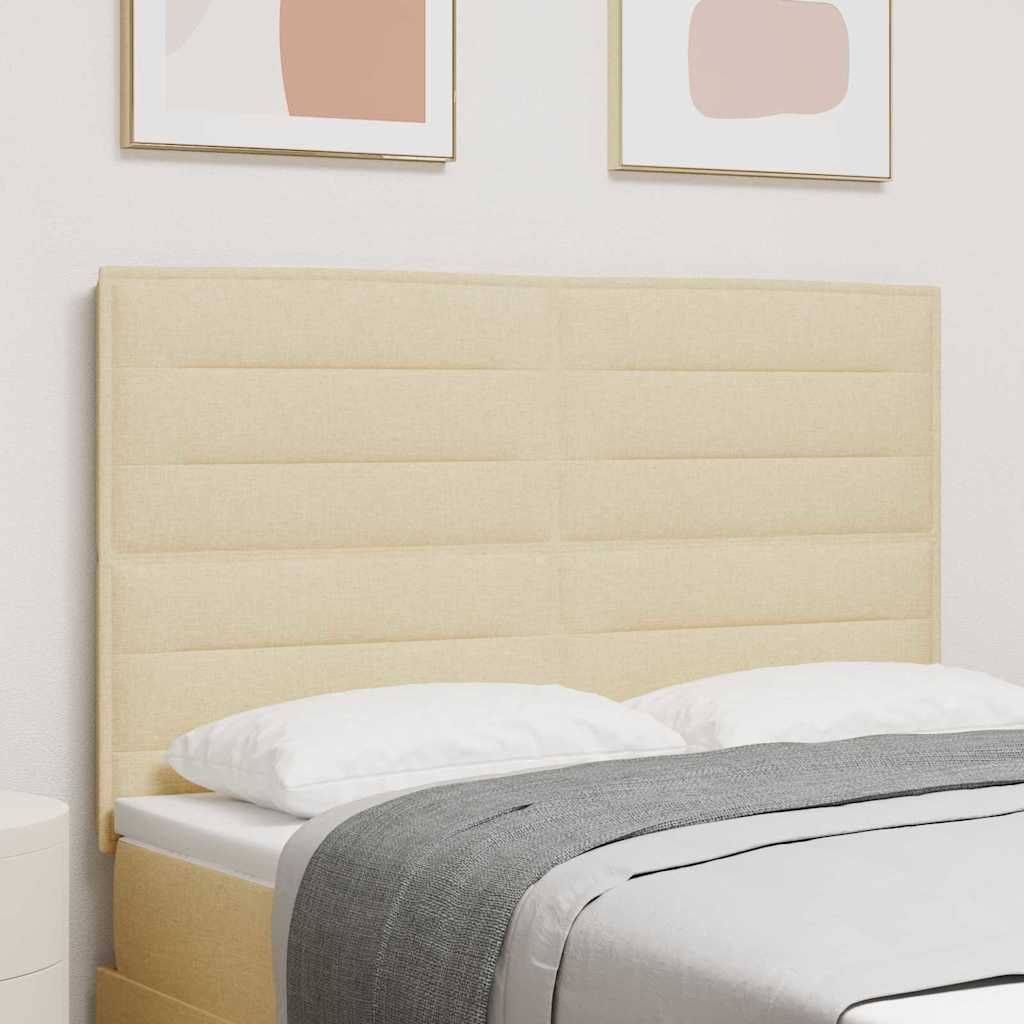LED Kopfteil mit LED-Lichtleisten Creme 160 cm Stoff