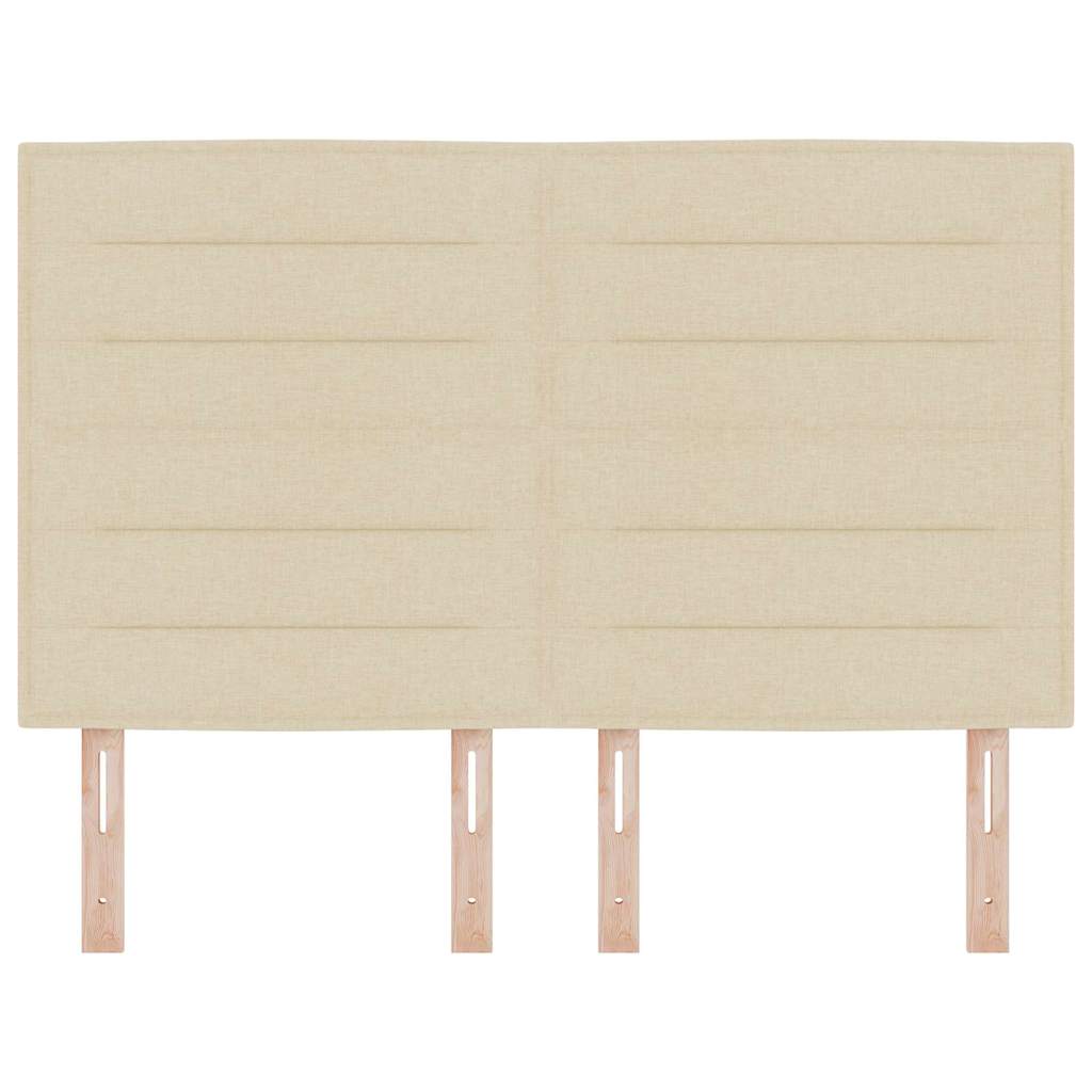 LED Kopfteil mit LED-Lichtleisten Creme 160 cm Stoff