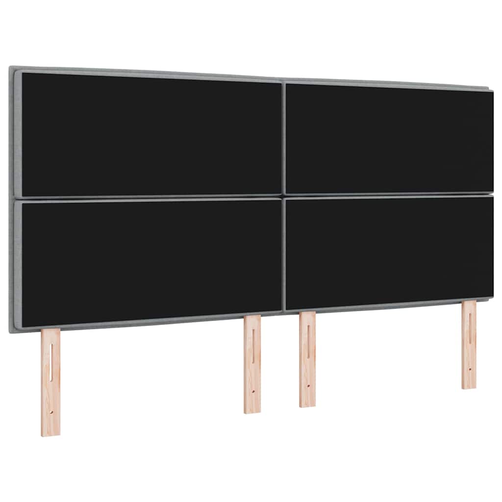 LED Kopfteil mit LED-Lichtleisten Hellgrau 180 cm Stoff