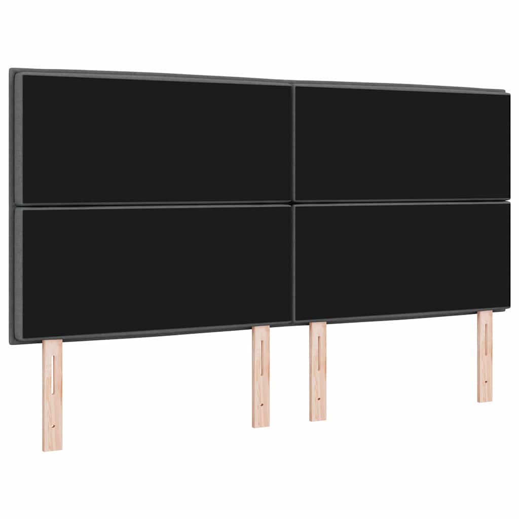 LED Kopfteil mit LED-Lichtleisten Dunkelgrau 180 cm Stoff