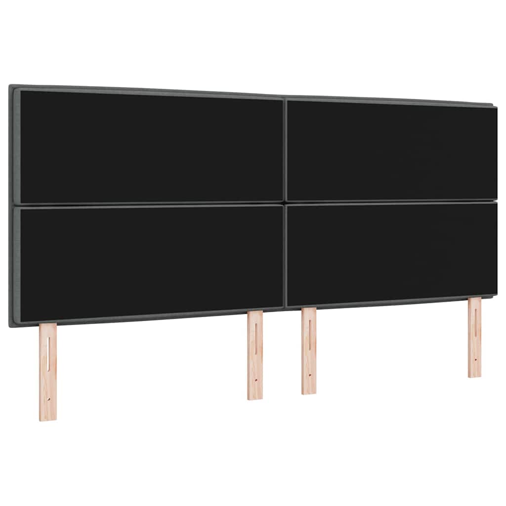 LED Kopfteil mit LED-Lichtleisten Dunkelgrau 200 cm Stoff