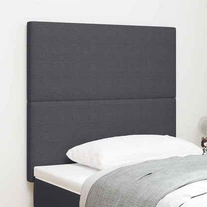 LED Kopfteil mit LED-Lichtleisten Dunkelgrau 80 cm Cordstoff
