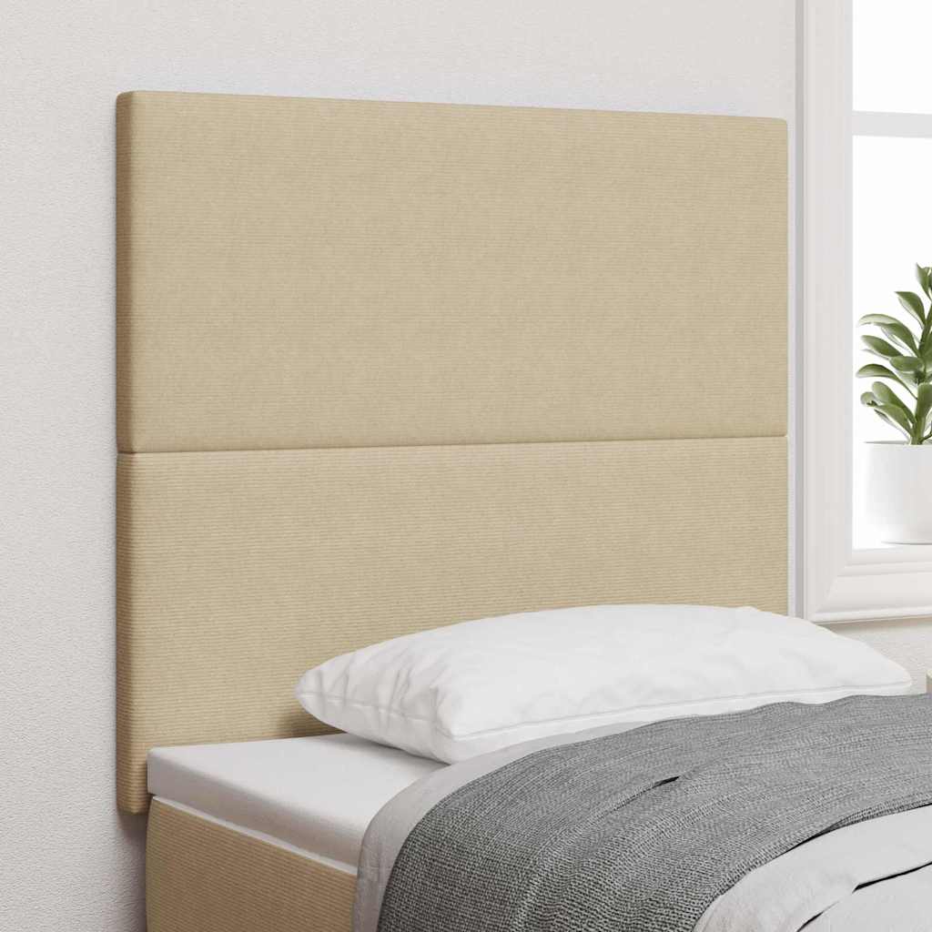 LED Kopfteil mit LED-Lichtleisten Grau-Grün 80 cm Cordstoff