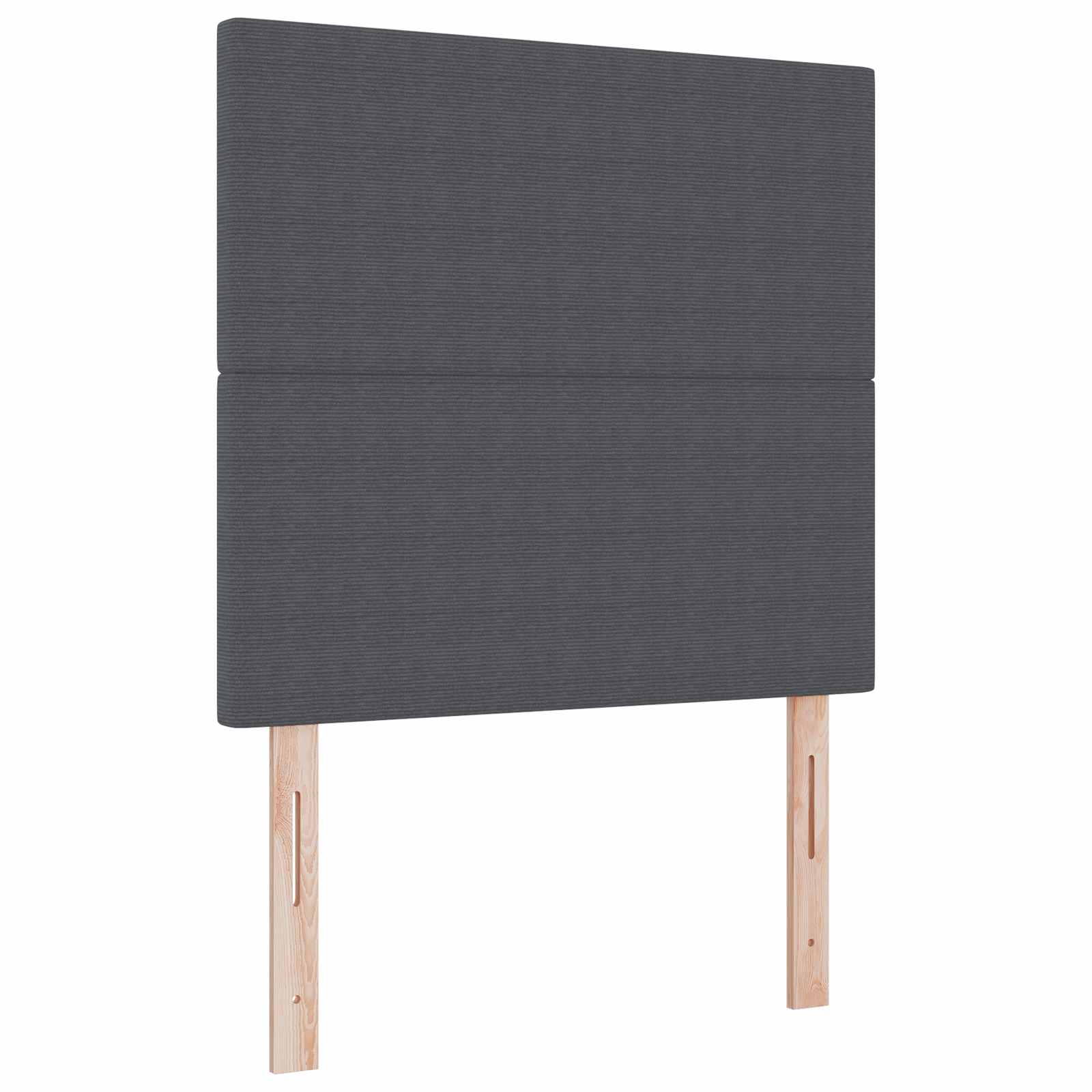 LED Kopfteil mit LED-Lichtleisten Dunkelgrau 90 cm Cordstoff