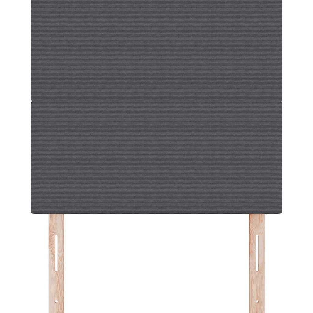 LED Kopfteil mit LED-Lichtleisten Dunkelgrau 90 cm Cordstoff