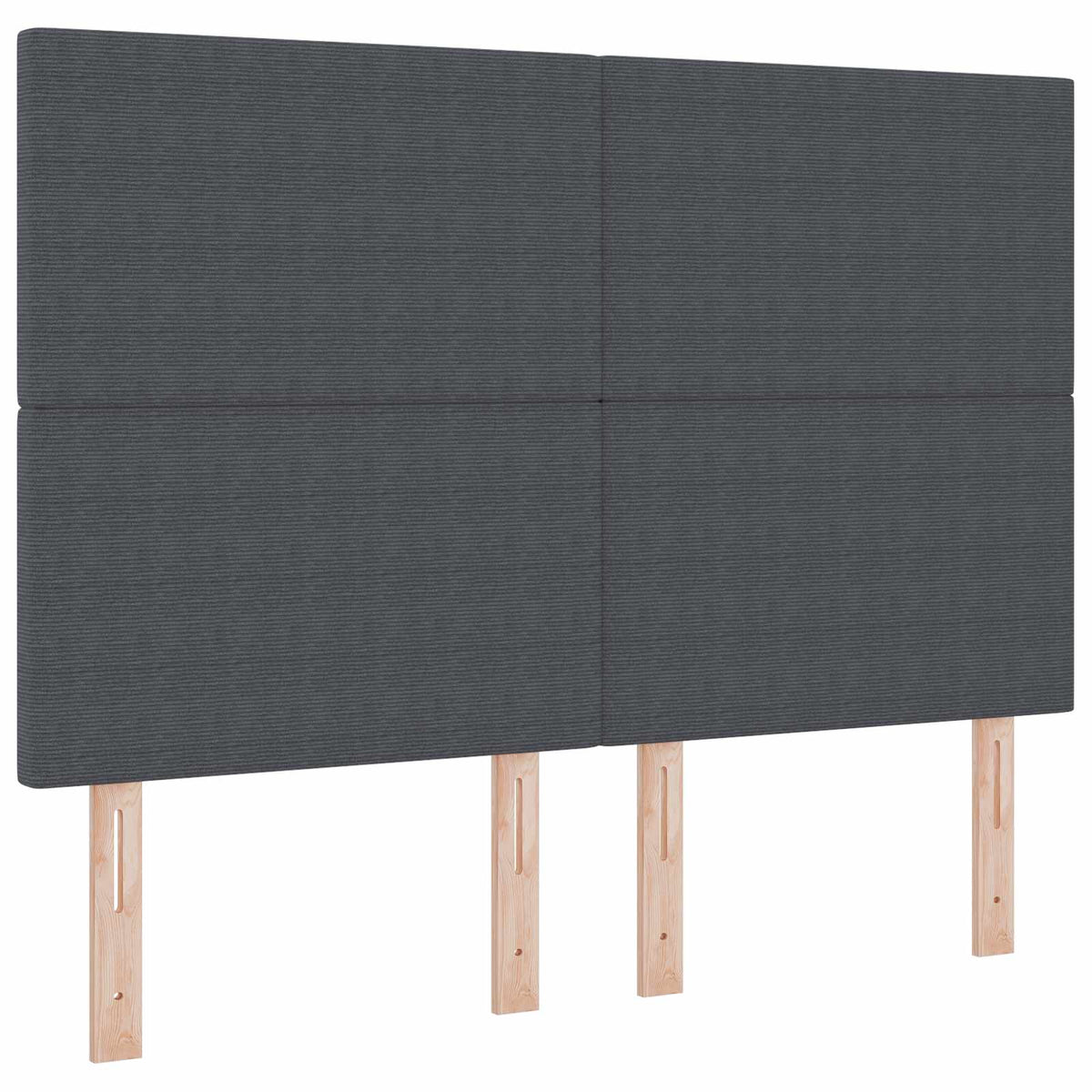 LED Kopfteil mit LED-Lichtleisten Dunkelgrau 144 cm Cordstoff