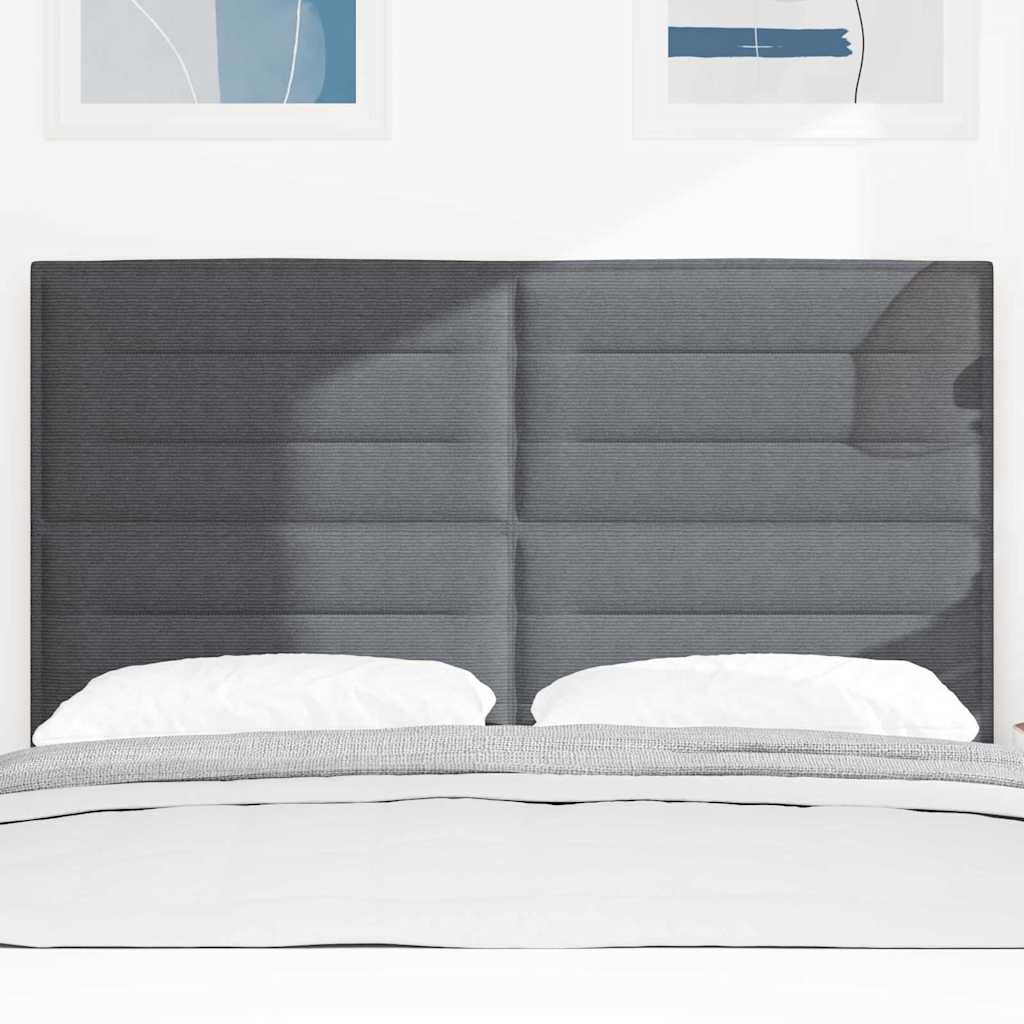 LED Kopfteil mit LED-Lichtleisten Dunkelgrau 160 cm Cordstoff